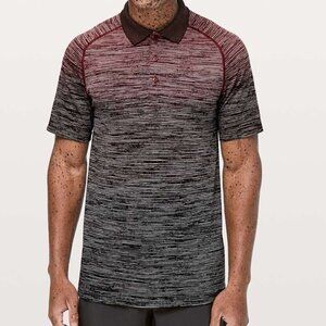 Lululemon Men's Metal Vent Tech Polo - L Dark Red / White / Obsidian / Black
